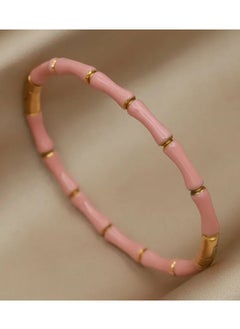 The Black Pearl Accessories Pink Stainless Steel Golden Bracelet Bangale  - Image 3