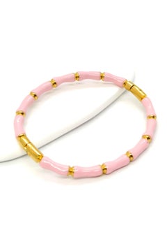 The Black Pearl Accessories Pink Stainless Steel Golden Bracelet Bangale  - Image 2