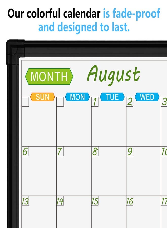 JILoffice Magnetic Calendar Whiteboard & Bulletin Corkboard Combination, Combo Board 20 x 28 Inch, Black Aluminum Frame Wall Mounted Board for Office Home and School with 10 Push Pins - Image 2
