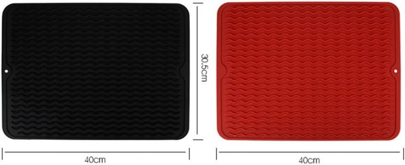 Bluefield Dish Mats Heat Resistant Dry Mats Silicone 16 X12 Inch Black - Image 2
