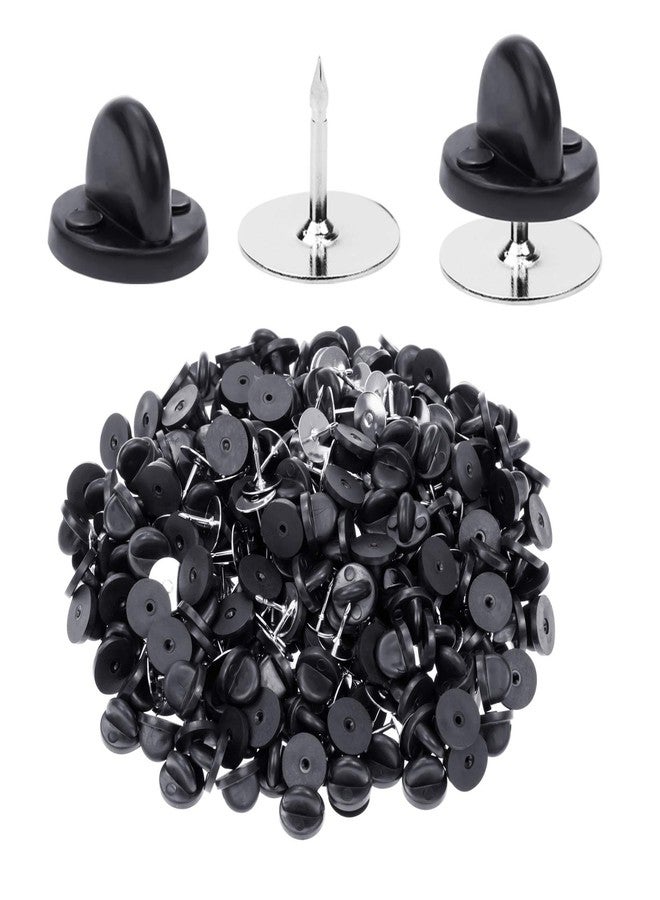 Heliltd 400pcs PVC Rubber Pin Backs Butterfly Clutch Pin Tie Tacks Blank for Uniform Badges Backing Holder Clasp Lapel Enamel (200 Sets) - Image 1