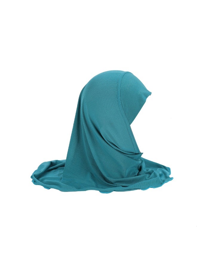 NIBEMINENT Girls Hijab Muslim Kids Scarf Headwear Solid Color for 2-6 Years Ready to Wear  - Image 1
