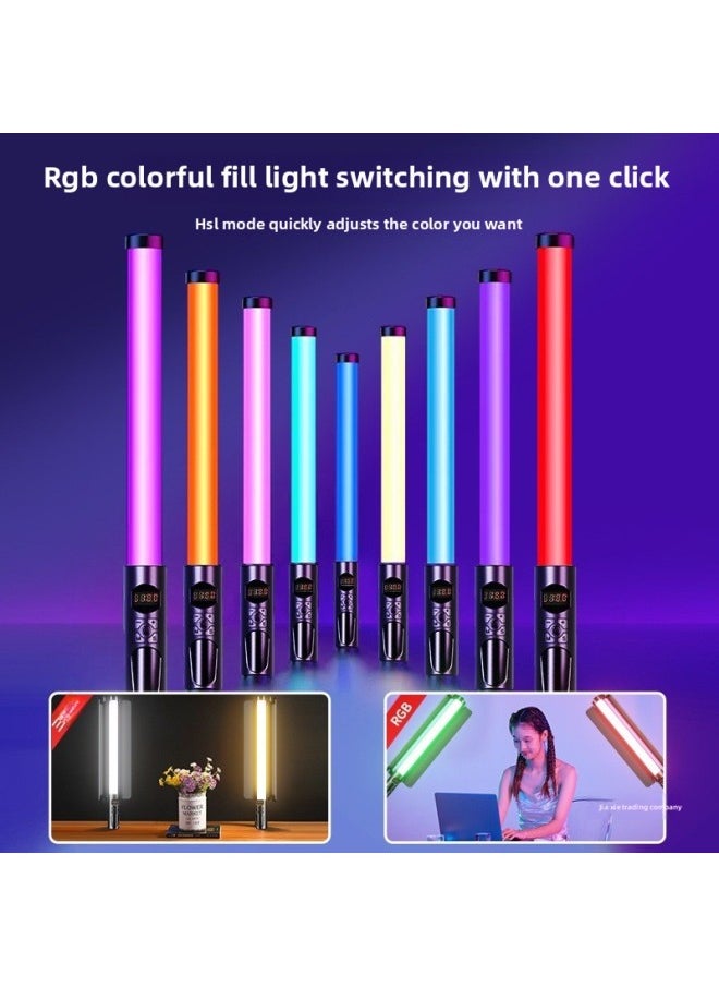 Generic Rgb Photography Fill Light Handheld Led Fill Light Rod Outside Shot Light Indoor And Outdoor Night Scene Color Video Portable-Specifications:[exclusive☆16500lm] Three-color Fill Light Stick + 2m Light Stand + Remote Control + Free Carrying Bag  - Image 5