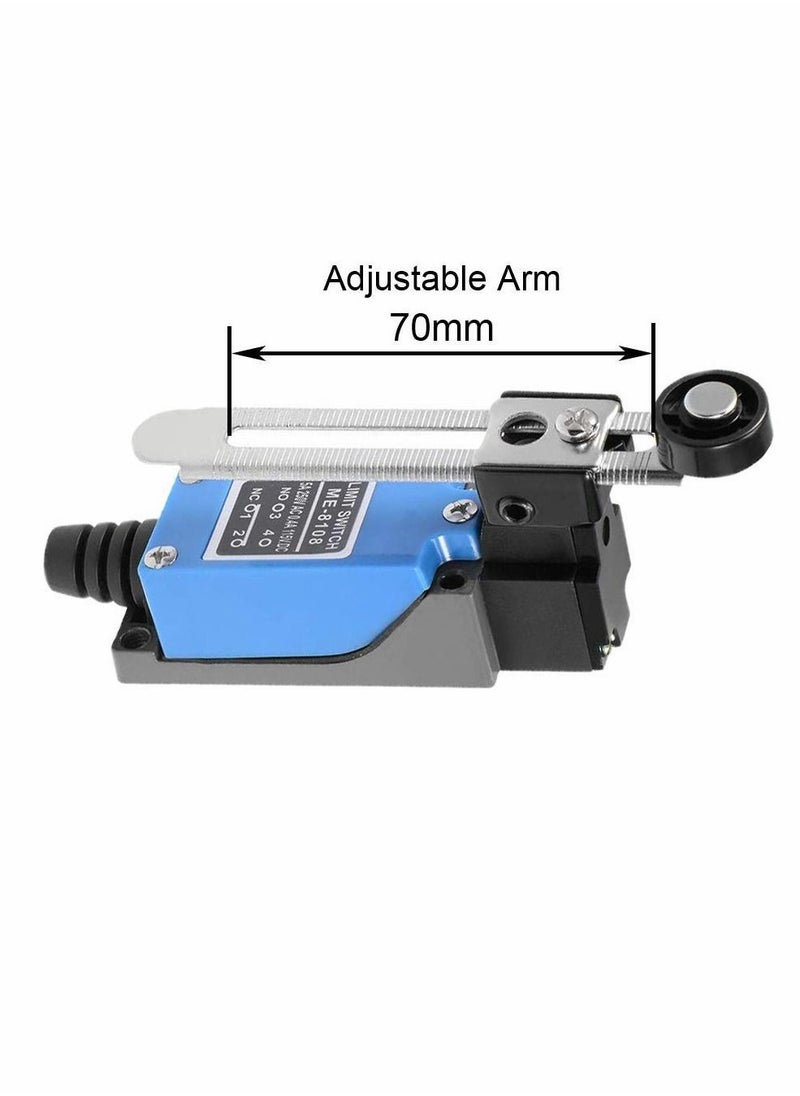 Y&D - ME-8108 Momentary Limit Switch Travel Switch, Adjustable Roller Lever Arm arduino NC-NO CNC Mill Laser Plasma Router (3PCS, Long Arm) - Image 1