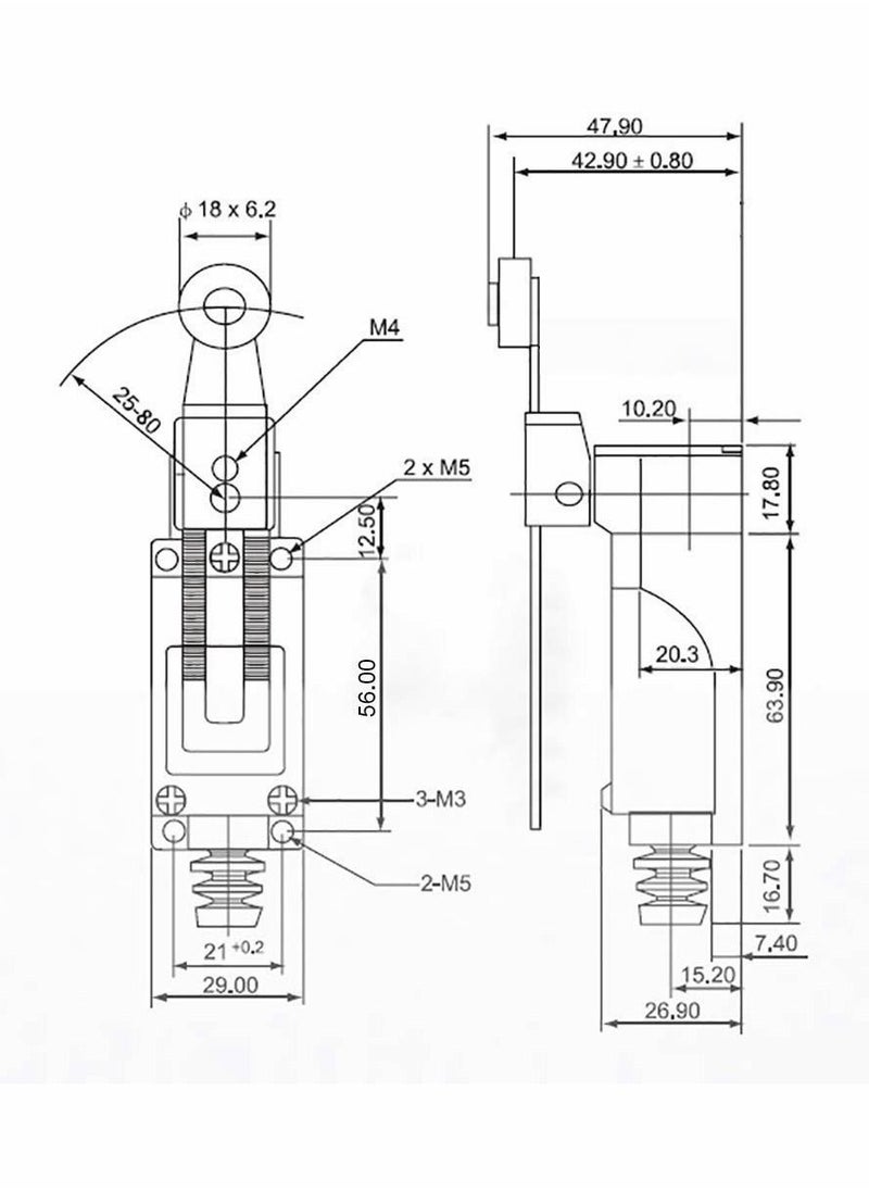 Y&D - ME-8108 Momentary Limit Switch Travel Switch, Adjustable Roller Lever Arm arduino NC-NO CNC Mill Laser Plasma Router (3PCS, Long Arm) - Image 1