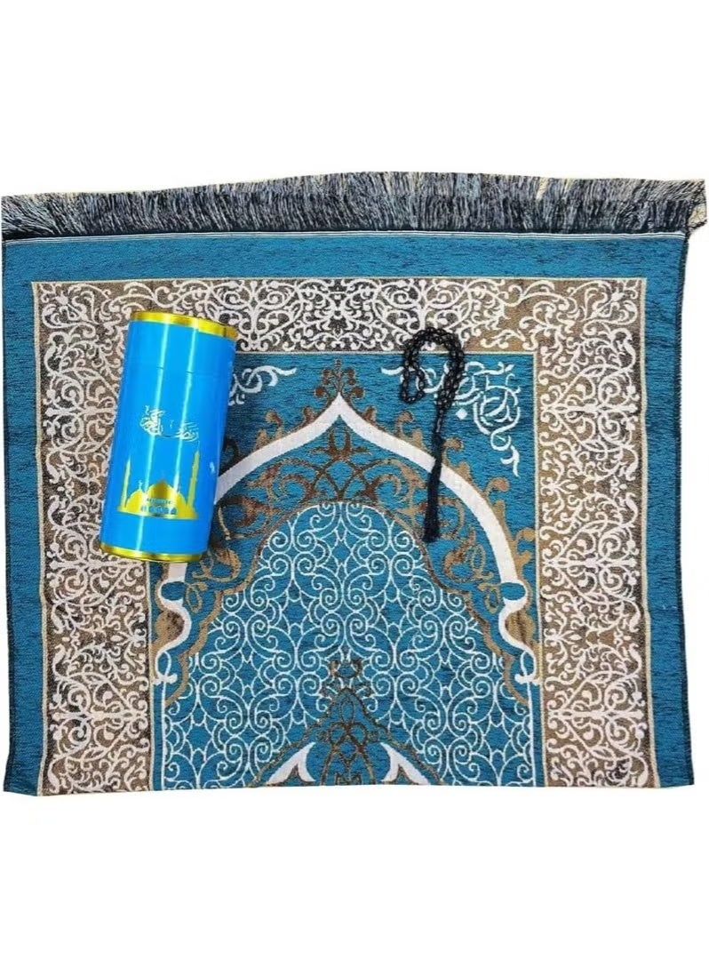Aramu Foldable Prayer Mat and Prayer Beads with Elegant Design Cylinder Gift Box for Praying Men,Women,Kids  - Image 2