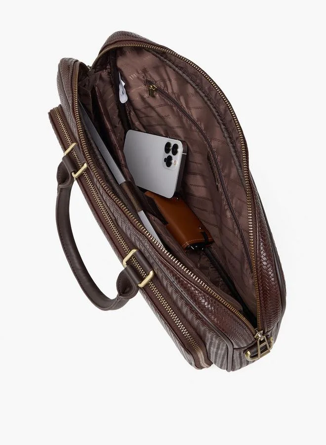 Duchini BROWN Men Textured Laptop Bag  | Best Price UAE