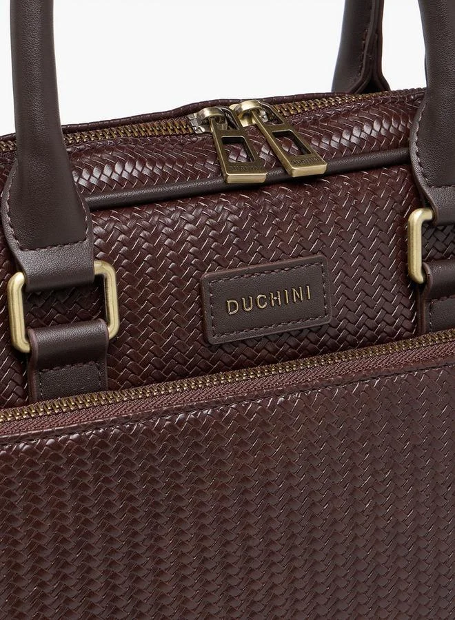 Duchini BROWN Men Textured Laptop Bag  | Best Price UAE