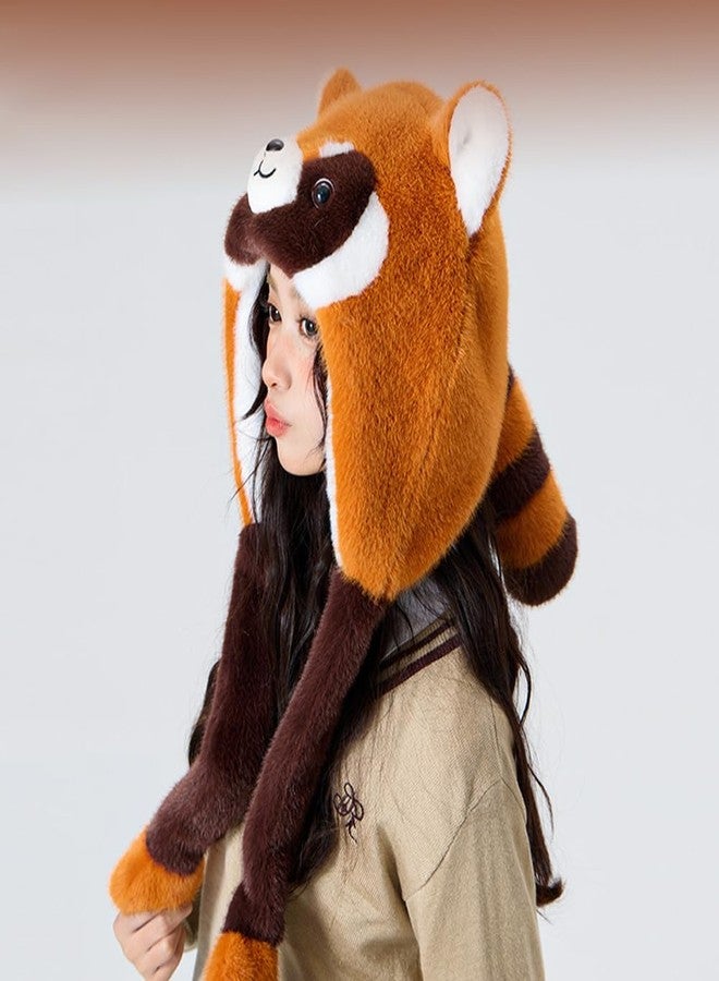 BSYLOO Adorable Winter Animal Hat/Cute Cartoon Plush Hat with Moving Ears/Funny-Crazy Earmuff Hat for Girls & Women Brown - Image 2