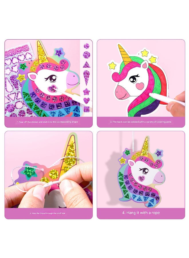TFiOXL Mosaic Foil Stickers Craft Kits for Kids -Unicorns and Princesses DIY Party Favors Craft Activity,Travel Toys,Easter Basket Stuffers,Birthday Gifts for Girls Boys - Image 4