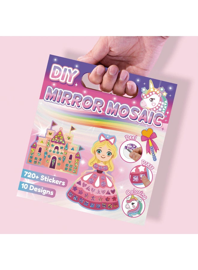 TFiOXL Mosaic Foil Stickers Craft Kits for Kids -Unicorns and Princesses DIY Party Favors Craft Activity,Travel Toys,Easter Basket Stuffers,Birthday Gifts for Girls Boys - Image 5