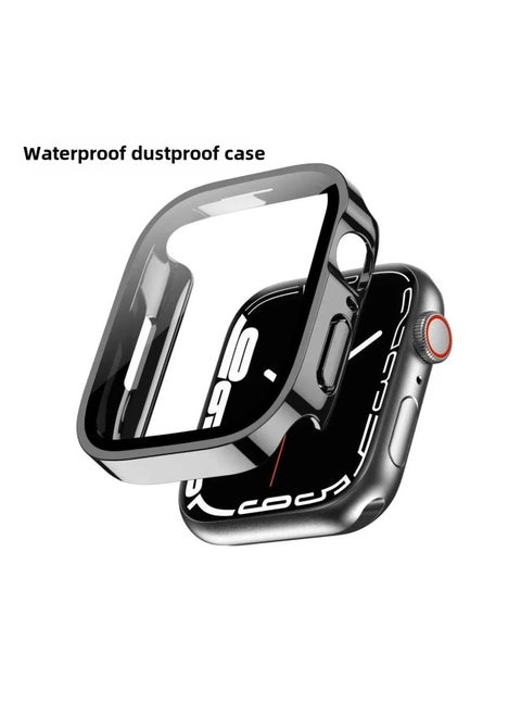 For Apple Watch 10 46mm Waterproof Case Ultra Protective Integrated Electroplating Dustproof Version With Frosted Surface-Color:Frosted Silver) With Carton Packaging-Appearance Size:41mm