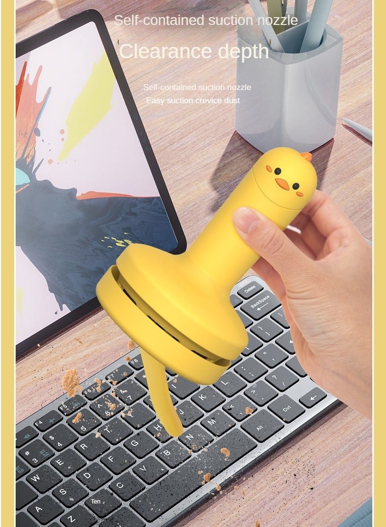 Desktop Cartoon vacuum cleaner mini portable handheld USB rechargeable suction rubber shavings, Dust, Hairs, suitable for School,Home,Office,Computer, Keyboard, Car,Piano  - Image 4