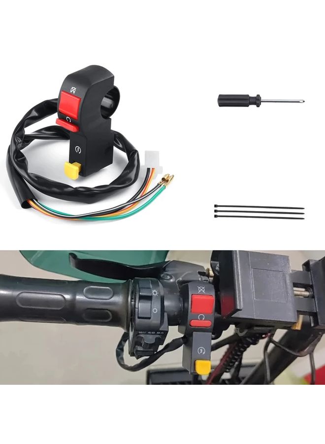 Universal Black Engine Start Stop Switch Button for Scooter Motorcycle ATV - Image 1