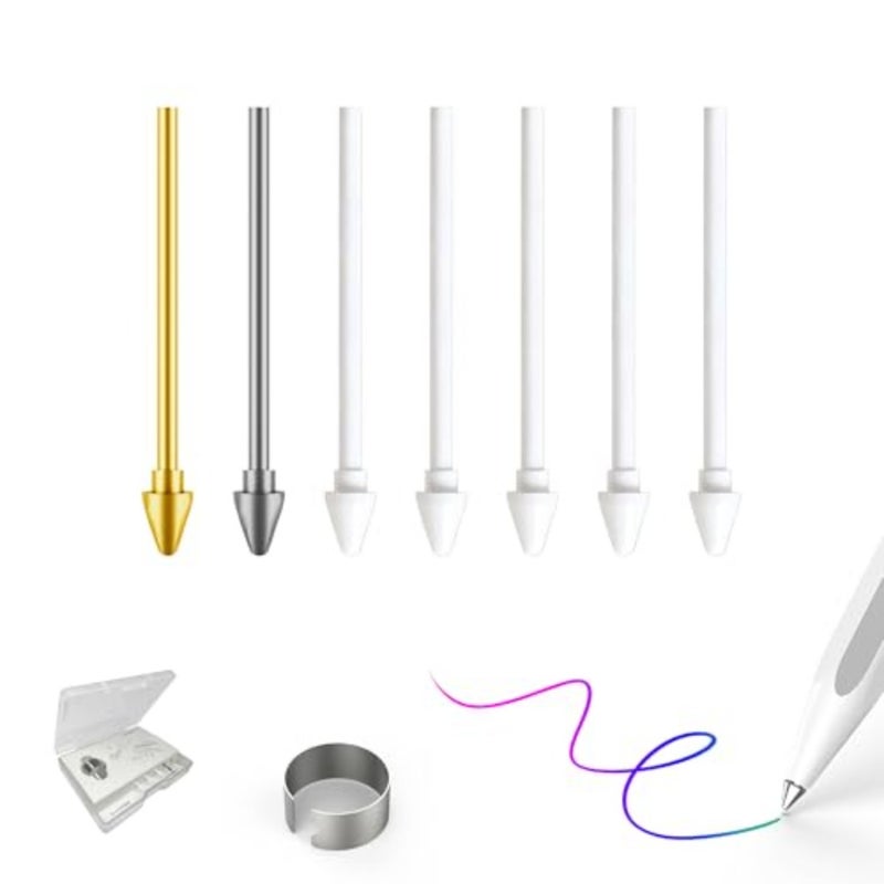 Metal Feathers/Tips Replacement for Samsung Galaxy Tab S11/S11 Ultra S Pen, Feathers/Tips + Clip + Organizer Tips + 5 Plastic Tips - Image 1