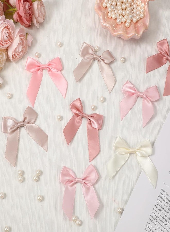salbsever 50PCS Pink Small Bows for Crafts Self Adhesive Satin Bows for Gift Wrapping 2" Bow Decorations Pre Tied Bow with Sticky Gel Pads for Craft Christmas Gift Bakery Candy Bags Birthday Party Wedding - Image 4