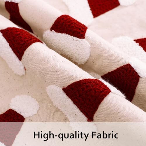Tosleo Christmas Tufted Throw Pillow Cover 18 x 18 inch Set of 2 Multiple Xmas Hats Pillow Covers 3D Christmas Party Decor Winter Holiday Cushion Case for Sofa Couch Bed Living Room - Image 3