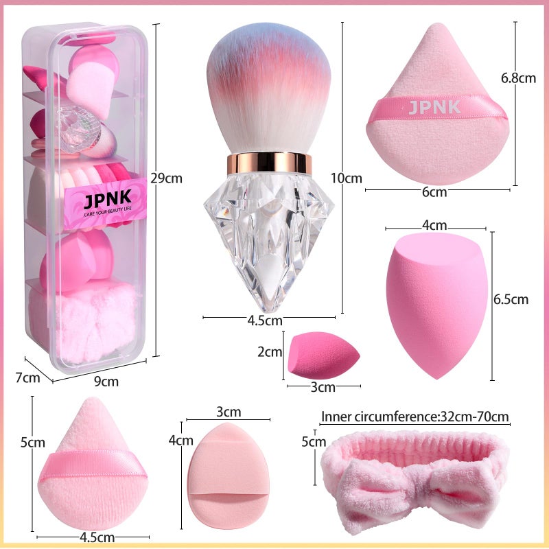 JPNK 20PCS Makeup Sponges Set with Powder Puff Brush for Liquid, Cream, and Powder And Small Mini Figure Makeup Sponge - Image 3