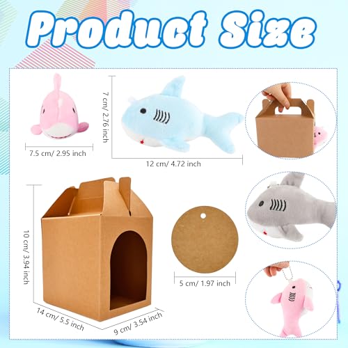 Flahard 55 Pcs Shark Party Favors Include 18 Mini Plush Shark Stuffed Animal Bulk 18 Boxes 18 Cards and 5m Rope for Adopt Ocean Animal Birthday Party Gifts - Image 5
