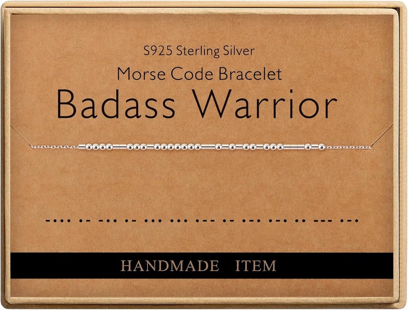 Monily Inspirational Gifts for Women Morse Code Bracelets for Women Funny Bracelet for Friend Funny Gift for Women Sterling Silver Bracelet for Women - Image 1