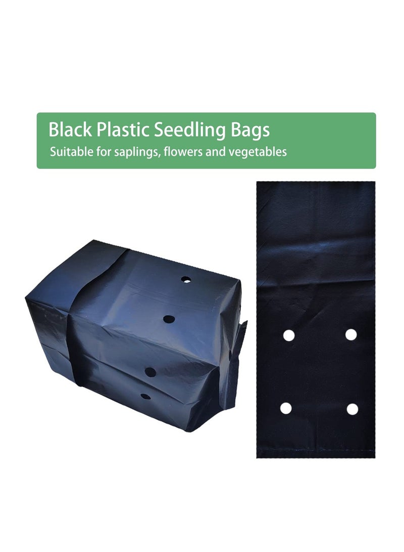 SYOSI 100 Pcs Plant Nursery Bags, Plastic Seedling Pots Container for Fruit Tree, Flower, Starting saplings, Plant Grow(3.5"x6.6") - Image 4