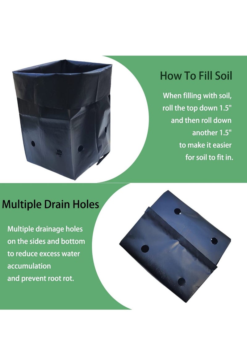 SYOSI 100 Pcs Plant Nursery Bags, Plastic Seedling Pots Container for Fruit Tree, Flower, Starting saplings, Plant Grow(3.5"x6.6") - Image 3