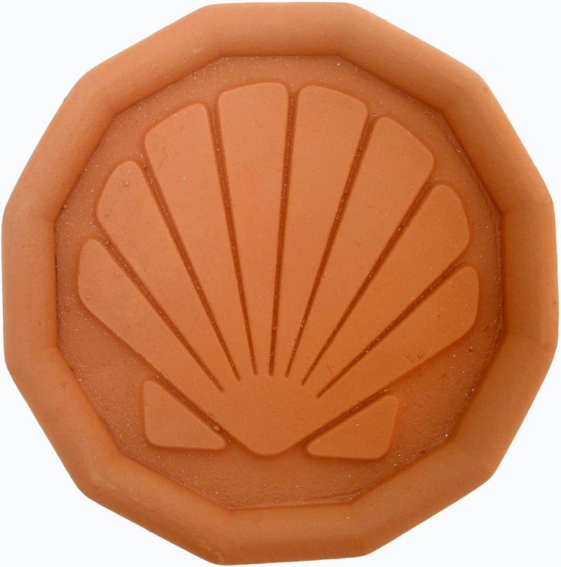 JBK Pottery Terracotta Brown Sugar Saver – Handmade Terra Cotta Sugar Keeper with Decorative Discs – Food-Safe Brown Sugar Keeper, Made in the USA - Sea Shell - Image 1