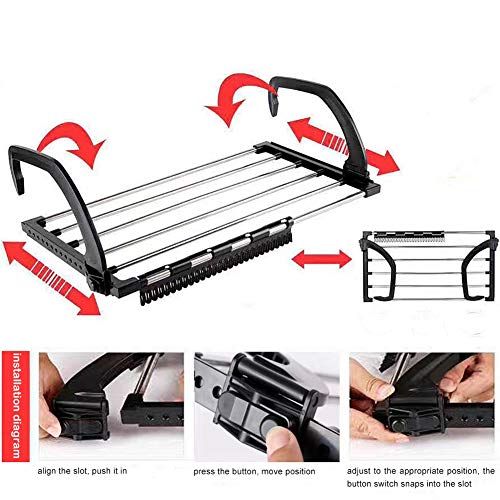 HOME CUBE 1 Pc Foldable Drying Rack, Indoor/Outdoor Easy Install Folding Clothes Towels Drying Rack Shoe Rack Hanging on the Door Bathroom Windowsill Guardrail Corridor Balcony - Image 3