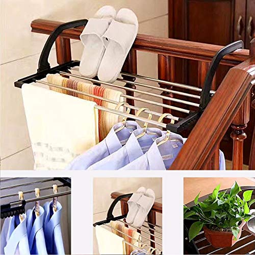 HOME CUBE 1 Pc Foldable Drying Rack, Indoor/Outdoor Easy Install Folding Clothes Towels Drying Rack Shoe Rack Hanging on the Door Bathroom Windowsill Guardrail Corridor Balcony - Image 2
