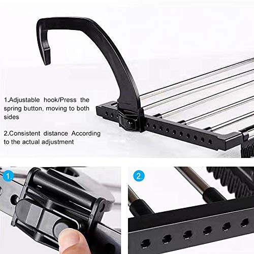 HOME CUBE 1 Pc Foldable Drying Rack, Indoor/Outdoor Easy Install Folding Clothes Towels Drying Rack Shoe Rack Hanging on the Door Bathroom Windowsill Guardrail Corridor Balcony - Image 4