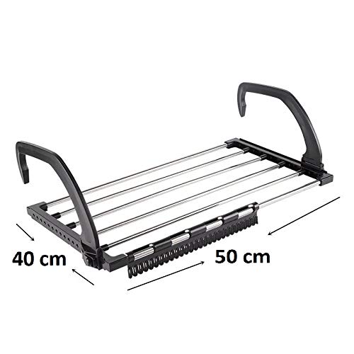 HOME CUBE 1 Pc Foldable Drying Rack, Indoor/Outdoor Easy Install Folding Clothes Towels Drying Rack Shoe Rack Hanging on the Door Bathroom Windowsill Guardrail Corridor Balcony - Image 5