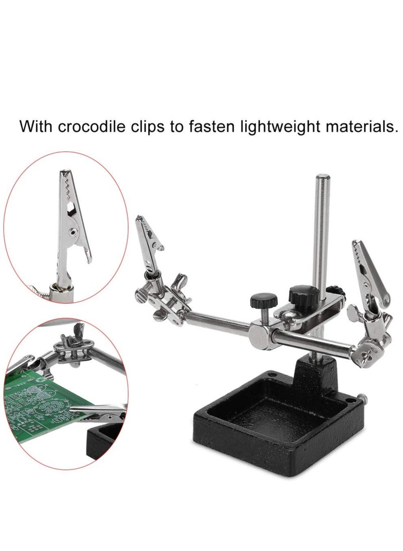 LED Light Magnifier, 5X Magnifier with Two Alligator Clips, Desk Lamp Desktop Magnifying Glasses with Clamp, Magnifying Desk Lamp for Jewelry, Assembly, Repair, Modeling, Antique and Crafts - Image 5