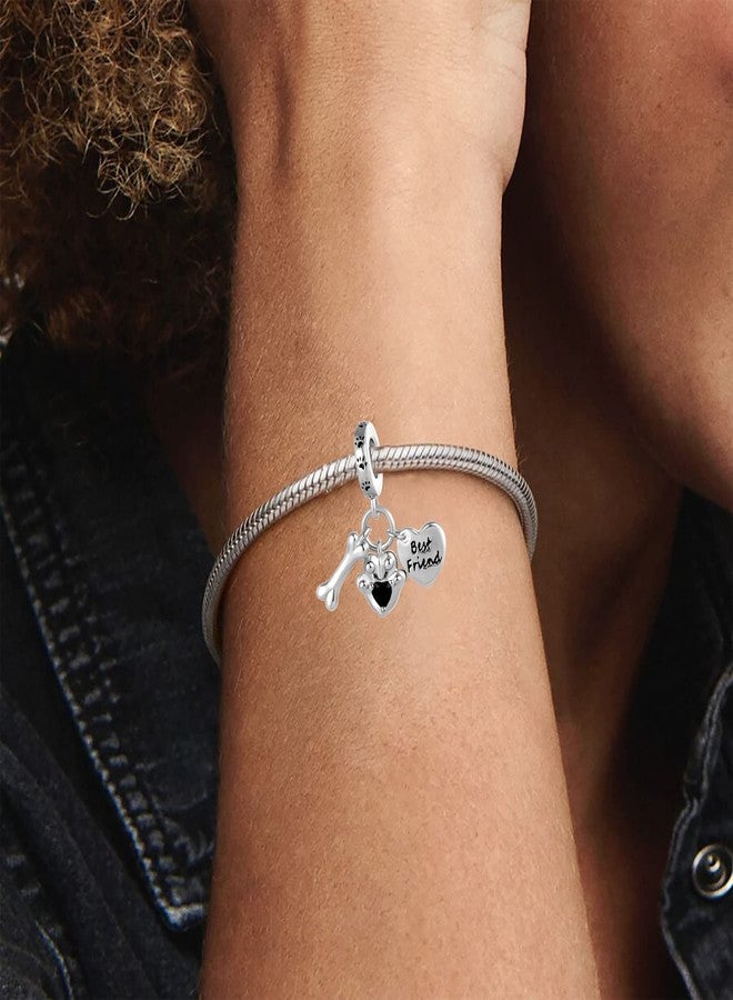 QeenseKc تعليقة عظمة على شكل مخلب جرو من QeenseKc لسوار باندورا، خرزة على شكل قلب، هدية عيد ميلاد للصديق المفضل - Image 5