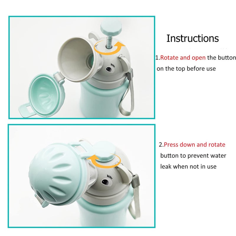 RENYIH Travel Potty, Portable Elephant Leakproof Urinal Emergency Toilet Pee Bottle Cup Jar for Toddlers Kids Baby Boys and Potty Pee Training for Outdoor Car Travel Road Trip Camping Park Beach(Blue) - Image 3