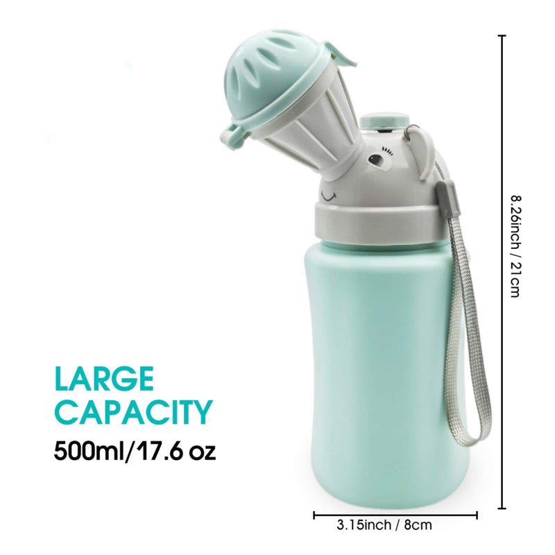 RENYIH Travel Potty, Portable Elephant Leakproof Urinal Emergency Toilet Pee Bottle Cup Jar for Toddlers Kids Baby Boys and Potty Pee Training for Outdoor Car Travel Road Trip Camping Park Beach(Blue) - Image 2