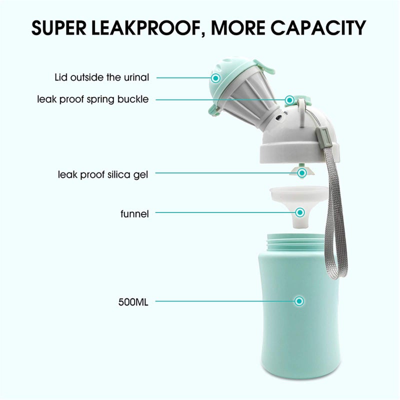RENYIH Travel Potty, Portable Elephant Leakproof Urinal Emergency Toilet Pee Bottle Cup Jar for Toddlers Kids Baby Boys and Potty Pee Training for Outdoor Car Travel Road Trip Camping Park Beach(Blue) - Image 5
