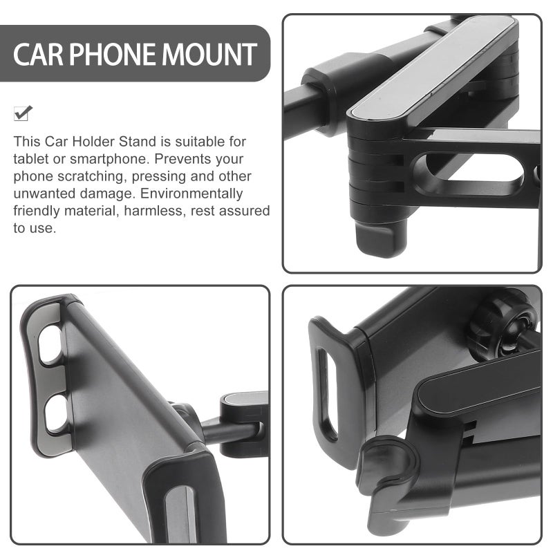 Adjustable Car Backseat Headrest Mount Holder for Smartphones Tablets Black - Image 4