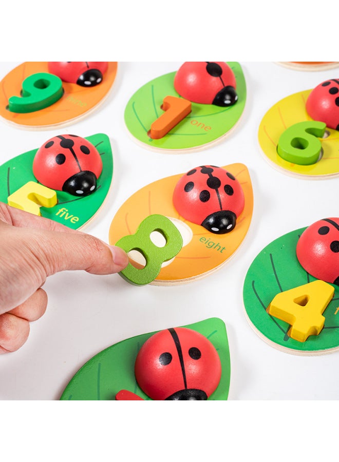 متعة ليتل الخنفساء الإدراك الرقمي للأطفال التنوير الإنجليزي التعليم المبكر وسائل تعليمية الإدراك اللون ألعاب خشبية مفتوحة - اللون: الإدراك الرقمي الخنفساء - Image 4