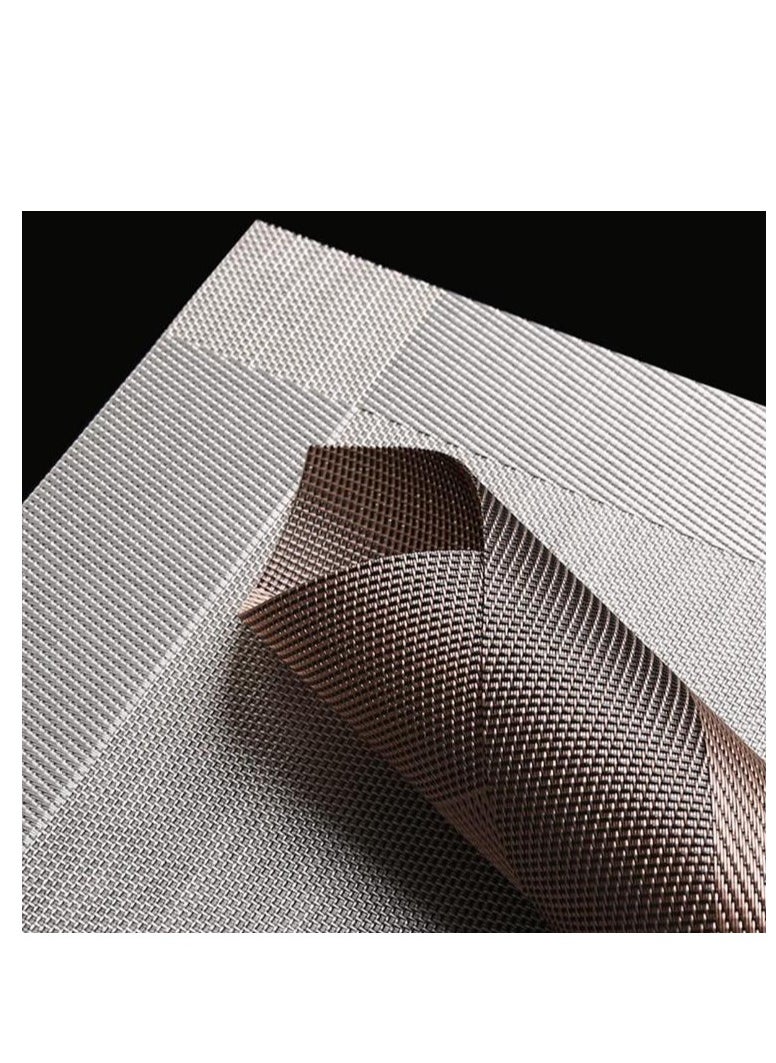 Golden - 4Pcs Placemats for Dining Table Easy to Clean Plastic Washable Placemat for Kitchen Table Indoor Outdoor Table Mats Heat-resistand Washable Woven Vinyl Table Mats (Gold) - Image 1