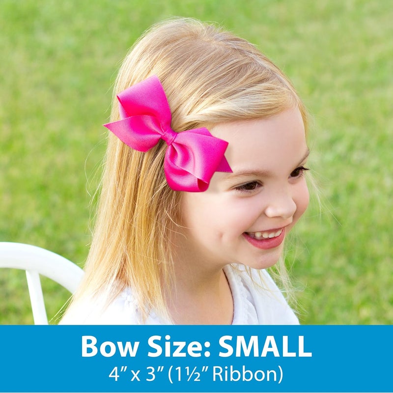 Wee Ones Girls' Plain Wrap Classic Grosgrain Hair Bows on a WeeStay No-Slip Hair Clip, Handmade, Small, Antique White - Image 3