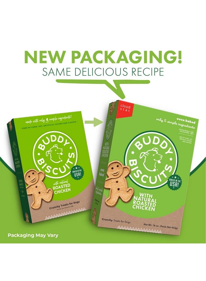 Buddy Biscuits 16 oz Box of Whole Grain Crunchy Dog Treats Made with Natural Roasted Chicken - Image 1