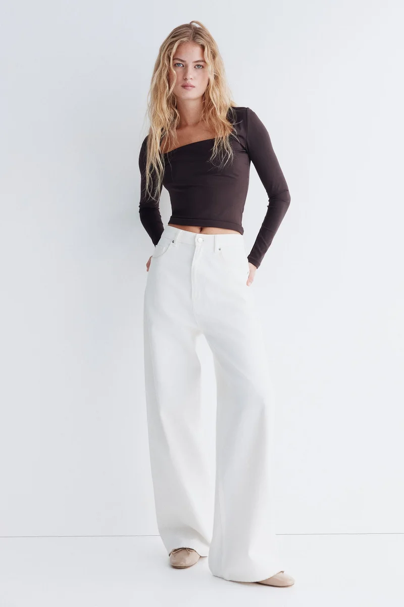 H&M Long-sleeved microfibre top