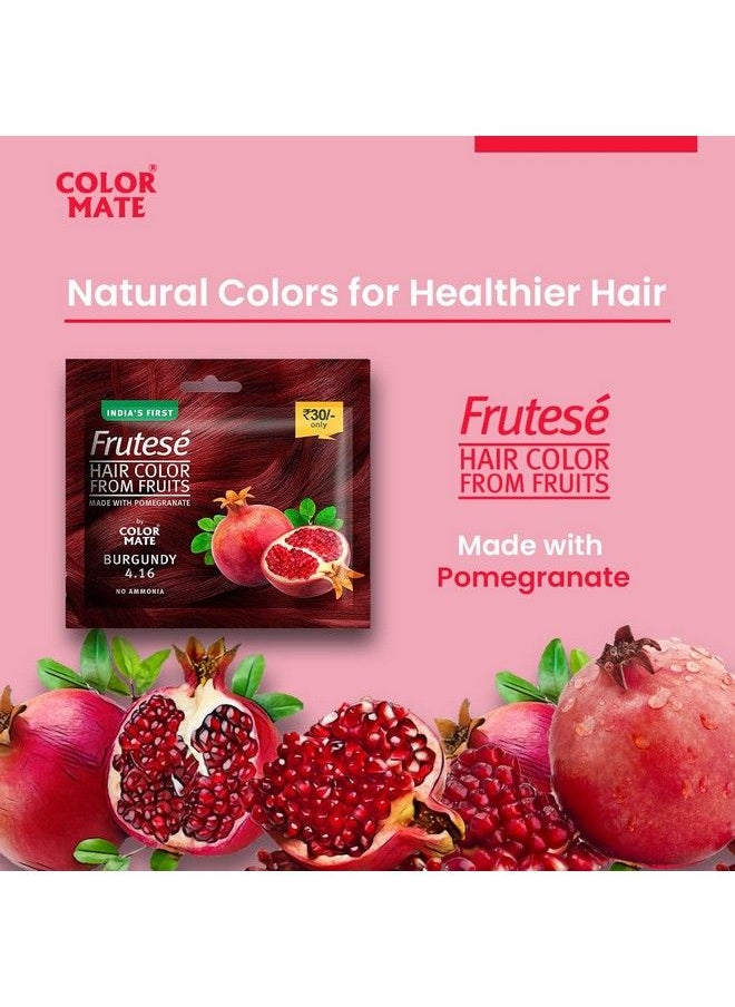 COLOR MATE “Frutesé Hair Color From Fruits (40 Ml/ Sachet) ;; Fruits Based Hair Color With Conditioning Formula ;; No Ammonia ;; (Burgundy 8)  - Image 4