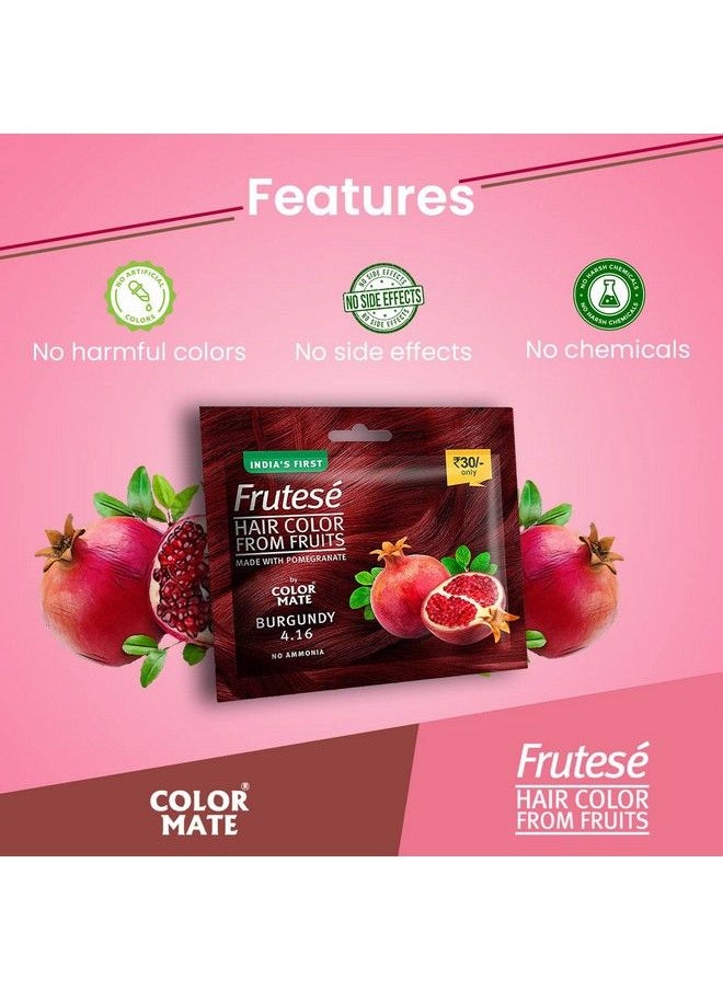 COLOR MATE “Frutesé Hair Color From Fruits (40 Ml/ Sachet) ;; Fruits Based Hair Color With Conditioning Formula ;; No Ammonia ;; (Burgundy 8)  - Image 5