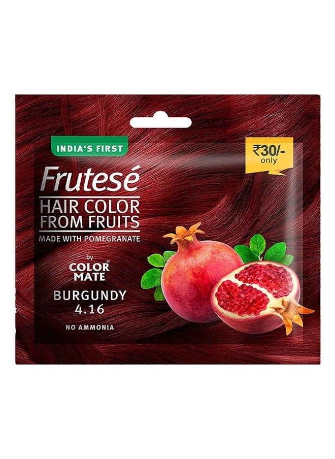 COLOR MATE “Frutesé Hair Color From Fruits (40 Ml/ Sachet) ;; Fruits Based Hair Color With Conditioning Formula ;; No Ammonia ;; (Burgundy 8)  - Image 2