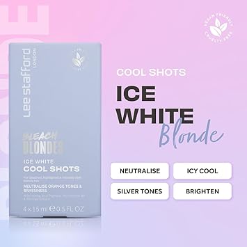 Lee Stafford علاجات شعر لي ستافورد بلو تونر تبييض الشقراوات آيس وايت هوت شوتس علاجات إيداع اللون تصحيح درجات البرتقالي والأصفر النحاسي رائعة للشعر المميز البارد 4 × 15 مل جرعات - Image 2