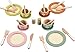 Giant bean 27PCS Wooden Toy Plates and Dishes for Kitchen Set Wooden Play Kitchen Accessories for Girls and Boys Montessori Toys Christmas Birthday Gift for Kids - Image 2