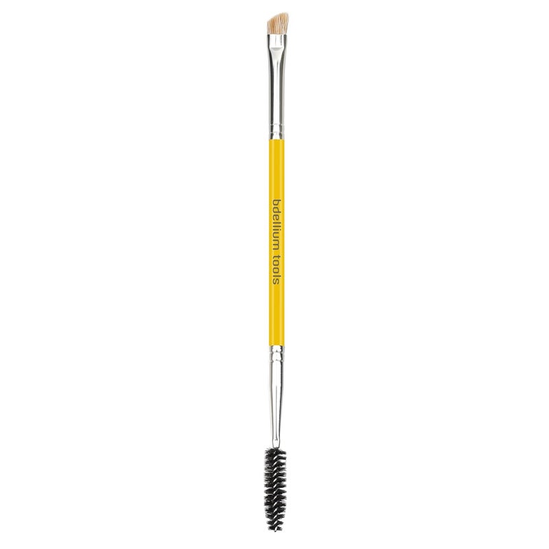 Bdellium Tools Professional Makeup Brush - Studio Series 735 Double-Ended Brow/Lash - With Mix of Soft Synthetic & Natural Fibers, For Eyes’ Daily Grooming (Yellow, 1pc)