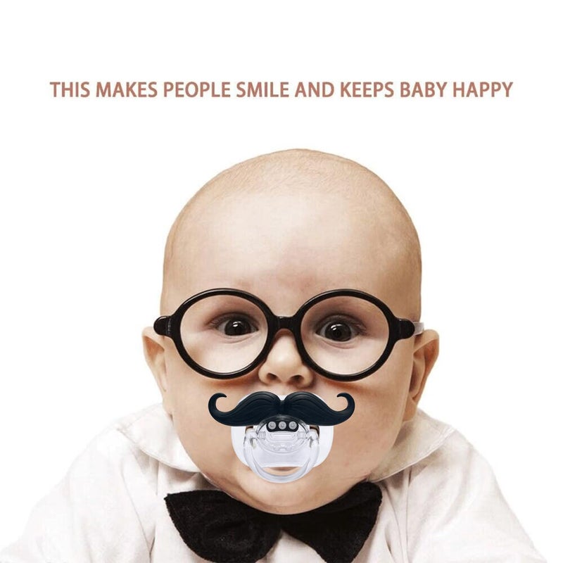 Intatikoo Funny Baby PacifiersMustache Pacifiers 018 Months for BabiesMustache BinkyGift for NewbornsInfantsToddlersBaby BoysBPA FreeMustache Pacifiers - Image 5