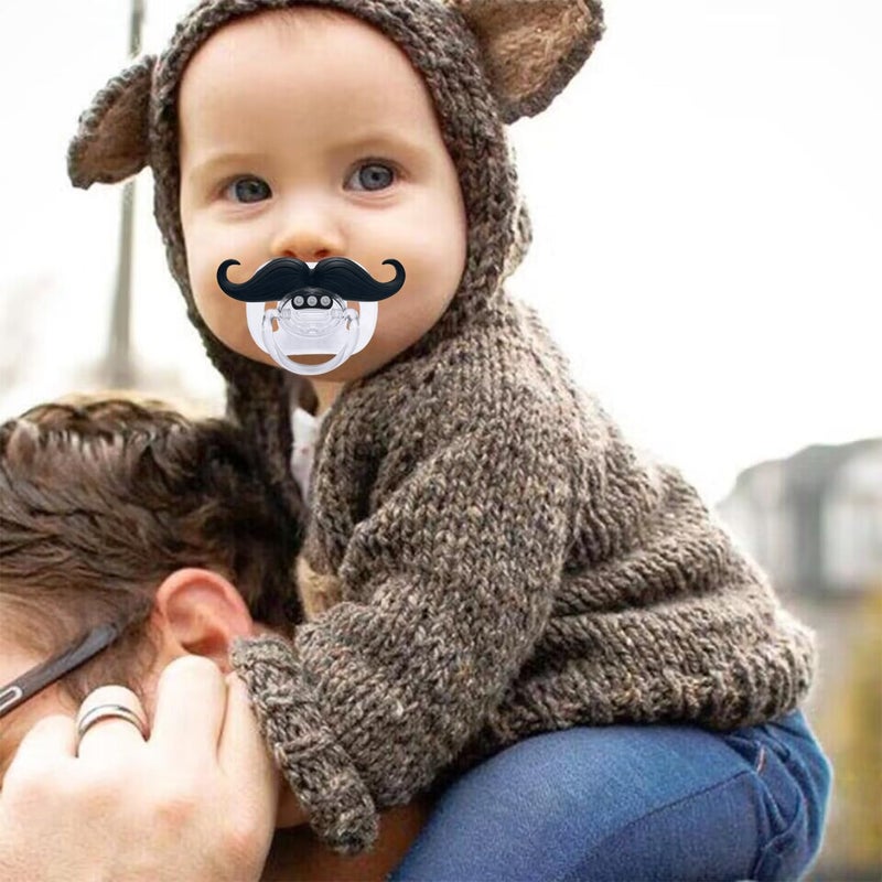 Intatikoo Funny Baby PacifiersMustache Pacifiers 018 Months for BabiesMustache BinkyGift for NewbornsInfantsToddlersBaby BoysBPA FreeMustache Pacifiers - Image 2